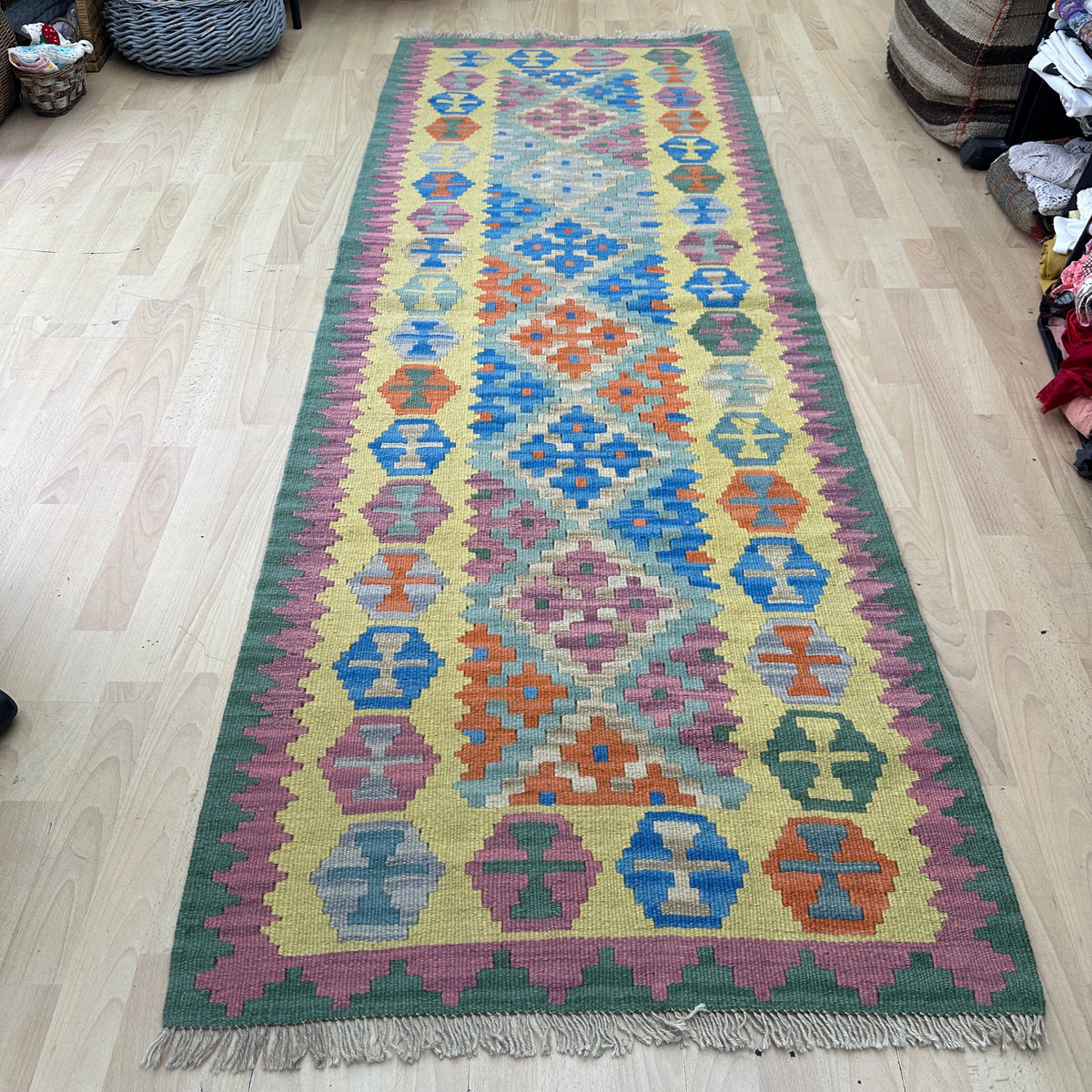 Persisk Kelim Løber – 85 × 240 cm – 100% Uld